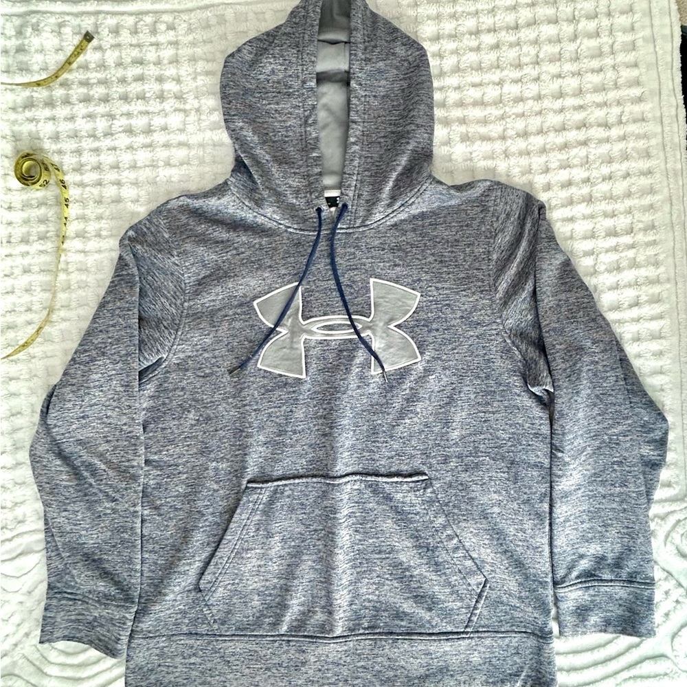 Under Armour Men's Blue and Gray Hoodie Sweater Sz M
